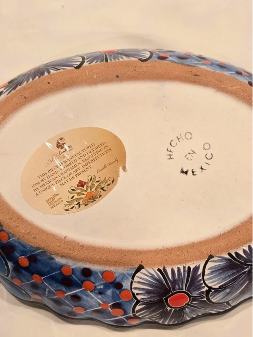 Handmade Castillo Talavera Mexican Pottery Serving Dish Floral Ceramic Bowl - Picture 5 of 6